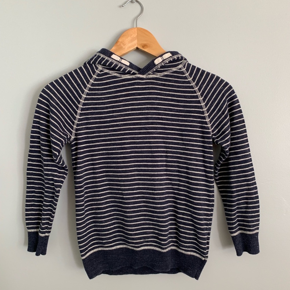 Boys Navy Striped Hoodie
